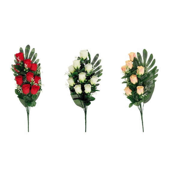BOUQUET DI ROSE ARTIFICIALI 53 CM - COLORI ASSORTITI