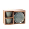 SERVIZIO CAFFE IN CERAMICA KANE PER 2 PERSONE - 3 COLORI ASSORTITI