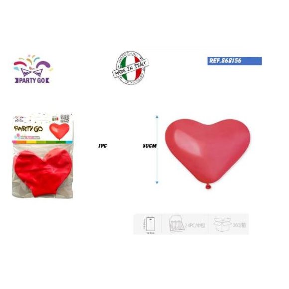 PALLONCINO GIGANTE A FORMA DI CUORE - 50 CM