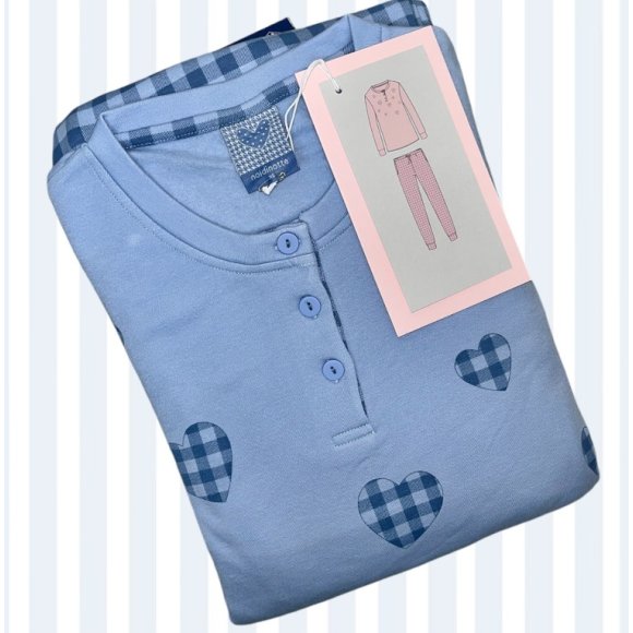 NOIDINOTTE - PIGIAMA DONNA FELPATO COD.FA8827PB402 - AZZURRO