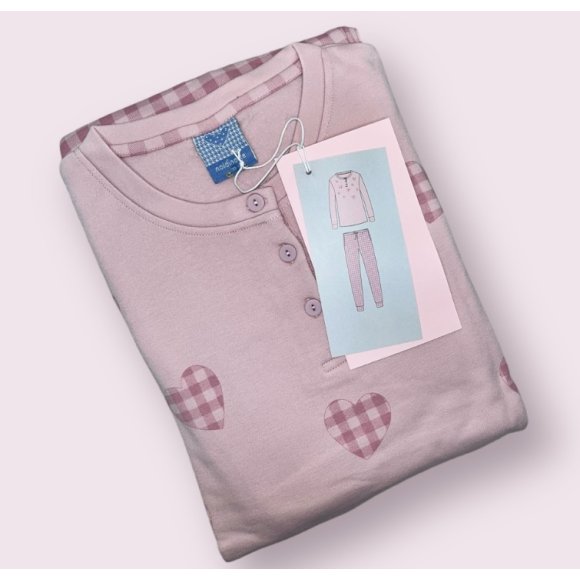NOIDINOTTE - PIGIAMA DONNA FELPATO COD.FA8827PB401- ROSA ANTICO