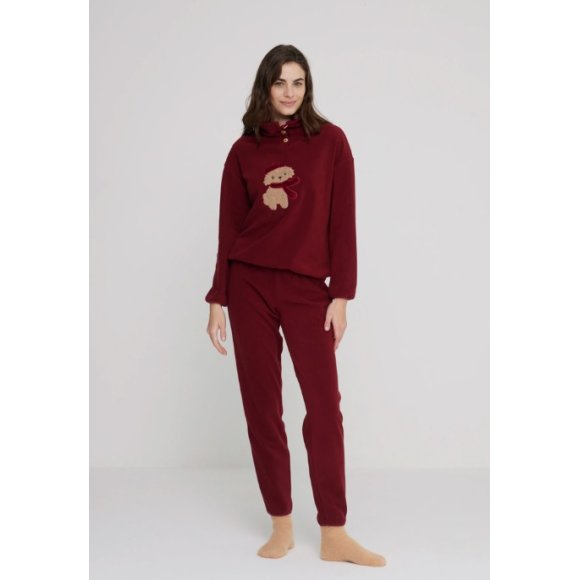 NOIDINOTTE - PIGIAMA DONNA MICROPILE COD.FA8888 - VERDE SALVIA