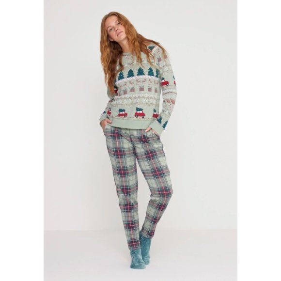 NOIDINOTTE - PIGIAMA DONNA COD.FA8936PB401 - VERDE