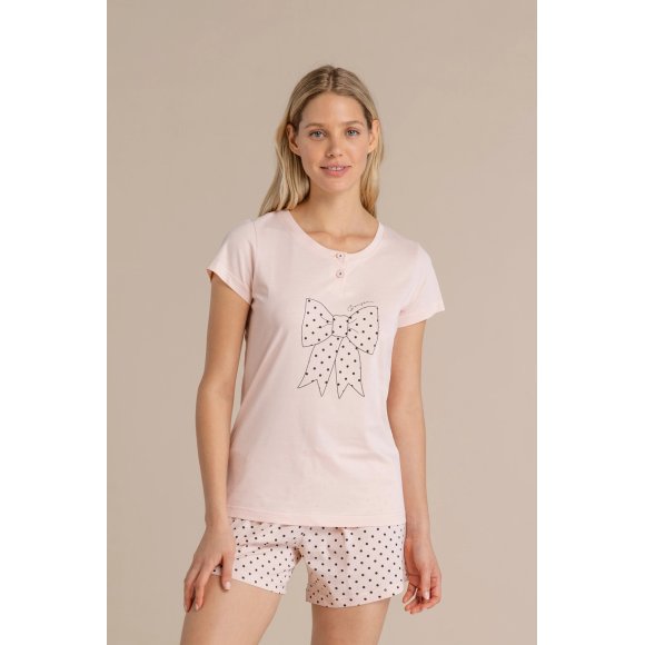NOIDINOTTE - PIGIAMA DONNA MANICA CORTA COD.FA009075 - ROSA