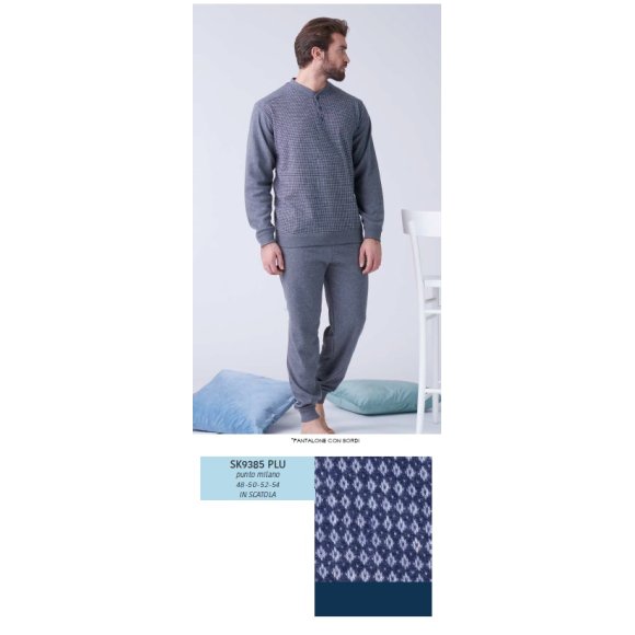 KAREL PIU'-PIGIAMA UOMO LUNGO SK9385PLU