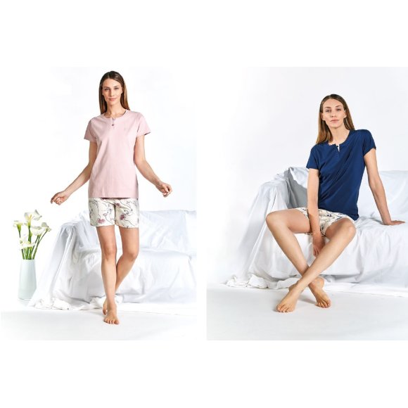 LAURA BIAGIOTTI - PIGIAMA DONNA SERAFINO CORTO COD. 96856 - COLORI ASSORTITI