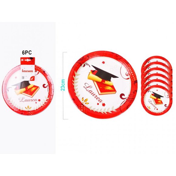 PIATTI LAUREA ROSSO - 23 CM 
