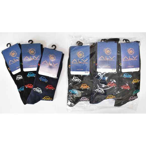 ​​​​​​​ALVIERO MARTINI - CALZINO CORTO UOMO "AUTO" COD.ALV4W50 - COLORI ASSORTITI