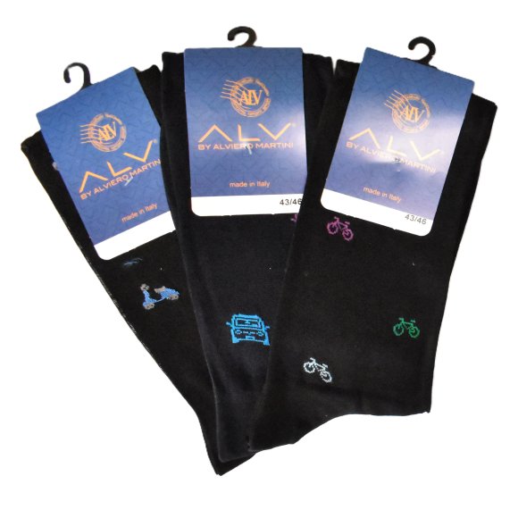 ALVIERO MARTINI - CALZINO LUNGO UOMO FANTASIA COD.ALV5773B - COLORI ASSORTITI