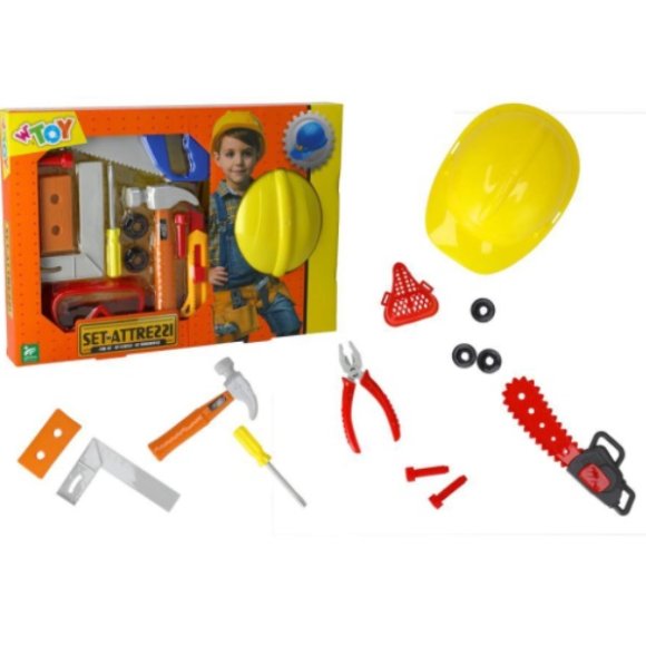 W TOY SET ATTREZZI DA LAVORO CON CASCO