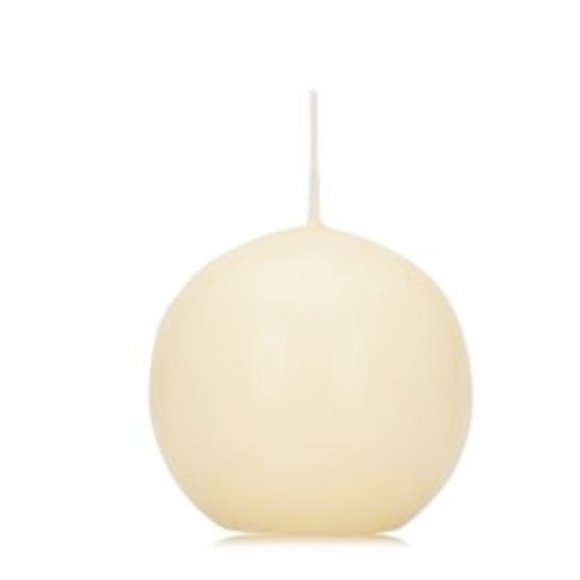 CANDELA SFERA LUCIDA AVORIO  6CM