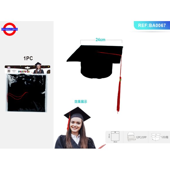CAPPELLO LAUREA NAPPA ROSSA