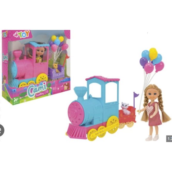 BAMBOLINA CON TRENINO/GATTO/PALLONC