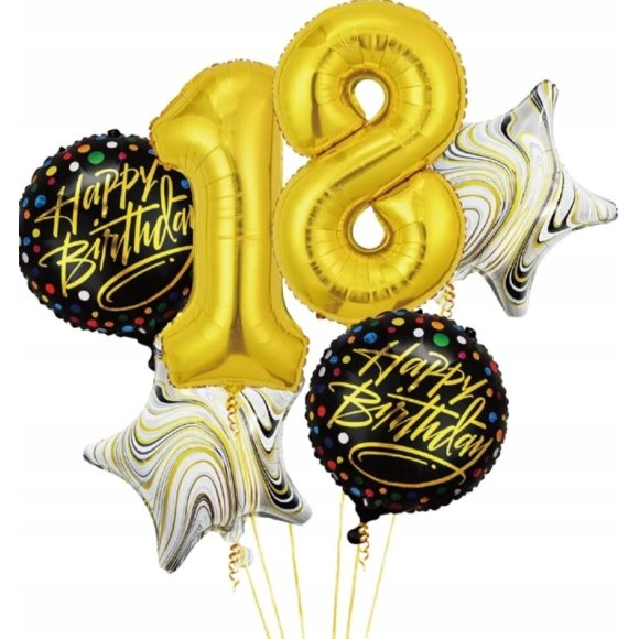 SET PALLONCINO HAPPY BIRTHDAY - ORO
