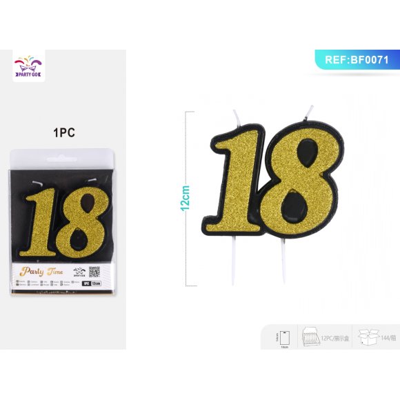 CANDELA ORO NUMERO "18"