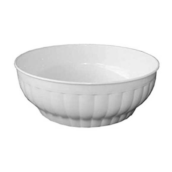 INSALTIERA COSTOLATA IN PLASTICA BIANCA - Ø 20 CM