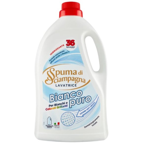 SPUMA DI SCIAMPAGNA BIANCO PURO LAVATRICE IGIENIZZANTE 36 MISURINI 1620 ML 