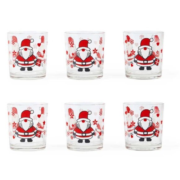 NATALE -SET 6 BICCHIERI NATALE CON BABBO NATALE NATALE -SET 6 BICCHIERI NATALE CON BABBO NATALE