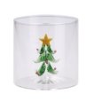  NATALE BICCHIERE VETRO E FIGURE IN 3D 