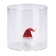  NATALE BICCHIERE VETRO E FIGURE IN 3D 