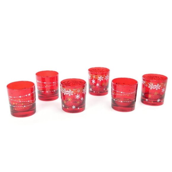 NATALE- SET 6 BICCHIERE VETRO ELEGANT RED STAR NATALE- SET 6 BICCHIERE VETRO ELEGANT RED STAR