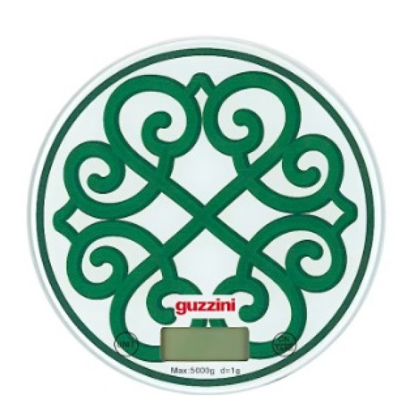 GUZZINI NATALE BILANCIA DA CUCINA TONDA IN VETRO TEMPERATO VERDE BOSCO 