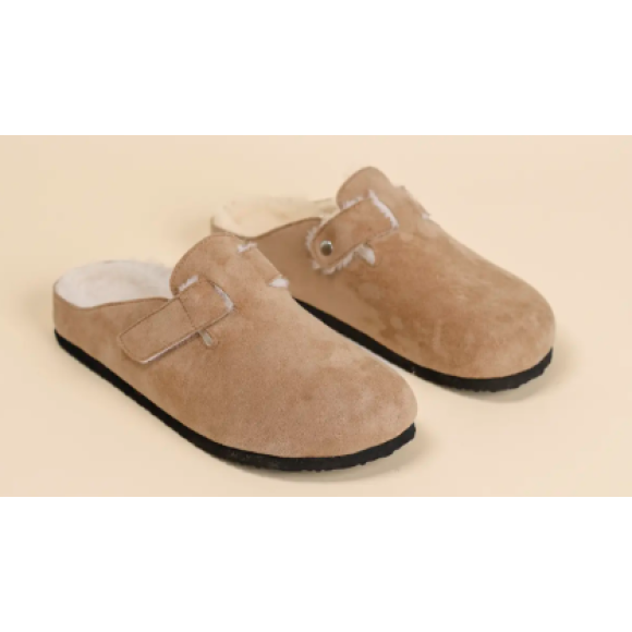 NOI DI NOTTE - Pantofola invernale donna in acrilico ed eco-pelliccia articolo birk-Cod PF3146