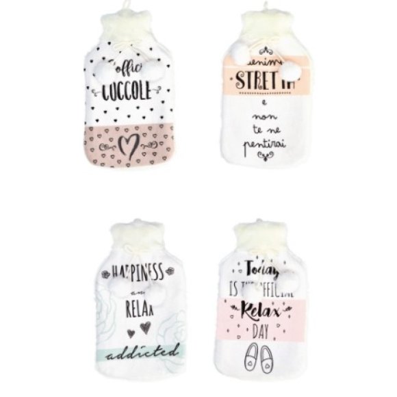 BORSA ACQUA CALDA + COPRI BORSA IN TESSUTO - DECORI ASSORTITI