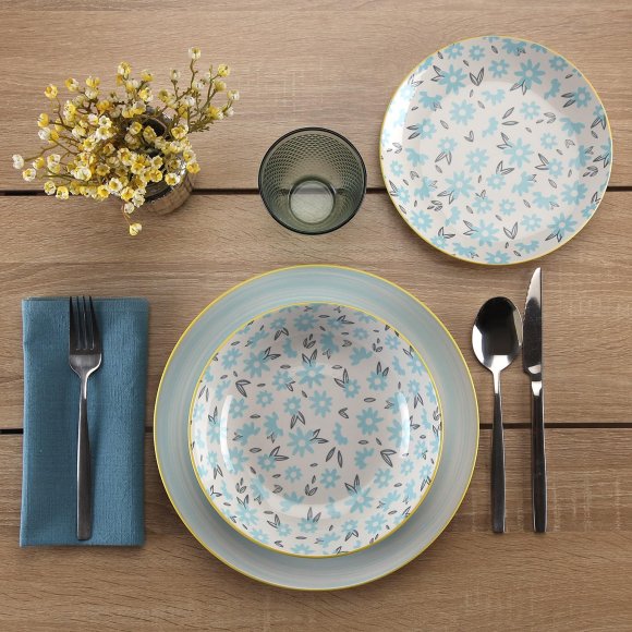 SERVIZIO PIATTI 18 PEZZI "BREEZE" BLU