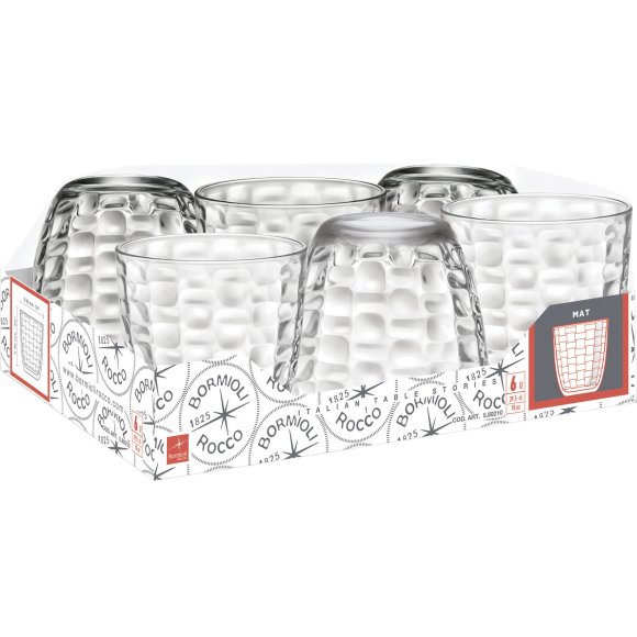 Bormioli - Set 6 Pezzi Bicchiere Mat Acqua 29,5 Cl 