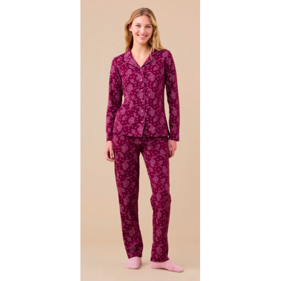Pigiama donna caldo cotone articolo cachemire FA9286 