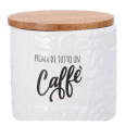 BARATTOLO CERAMICA  COPERCHIO IN LEGNO ( SALE O CAFFE')