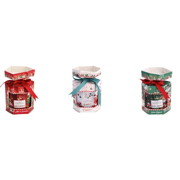 NATALE  CANDELA  PROFUMATA  BARATTOLO IN VETRO 