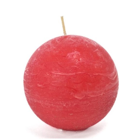 NATALE -CANDELA SFERA RUSTIC ROSSA D8CM