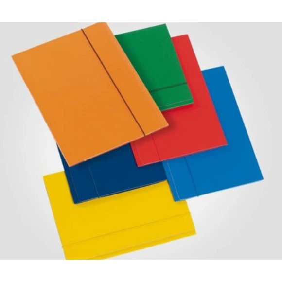 CARTELLA 3 LEMBI A4 CON ELASTICO IN CARTONE - COLORI ASSORTITI