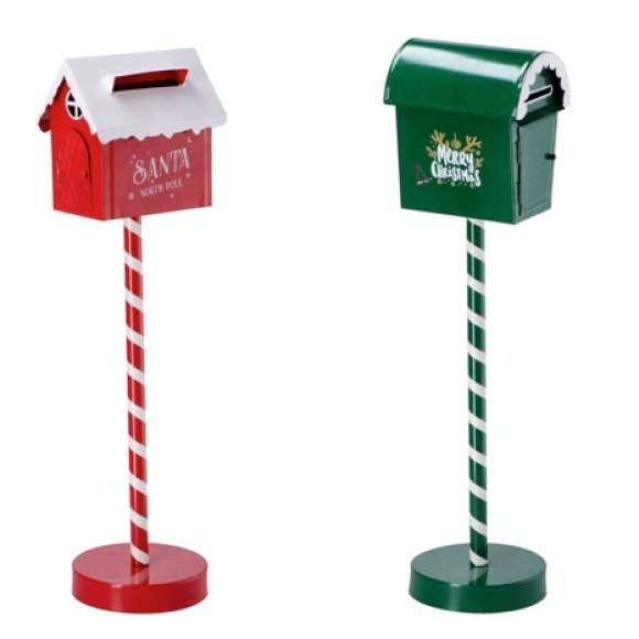 NATALE DECORAZIONE CASSETTA POSTALE IN FERRO COLORI ASSORTITI 