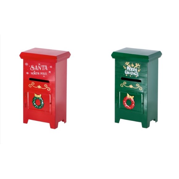 NATALE-DECORAZIONE CASSETTA POSTALE IN FERRO- 18X1