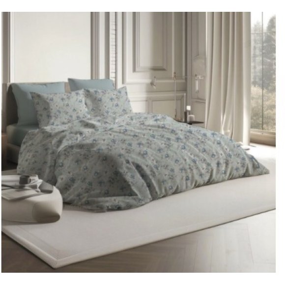 CECILY COMPLETO LENZUOLA COPRILETTO PERCALLE 2 PIAZZE - BLUETTE