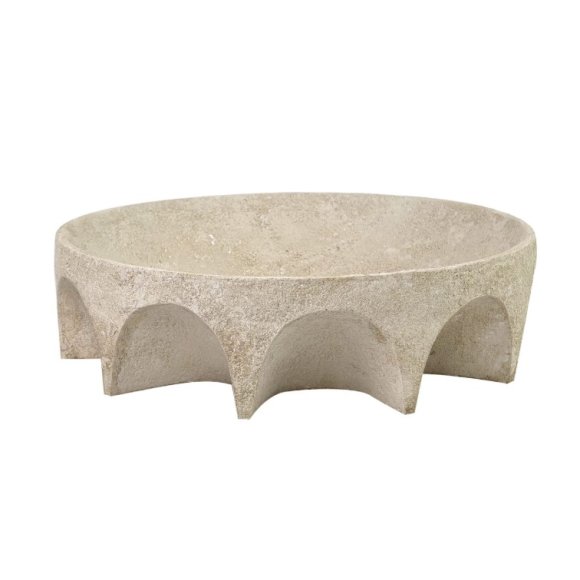 CENTRO TAVOLA IN CEMENTO 26x26x7 CM - CREMA 