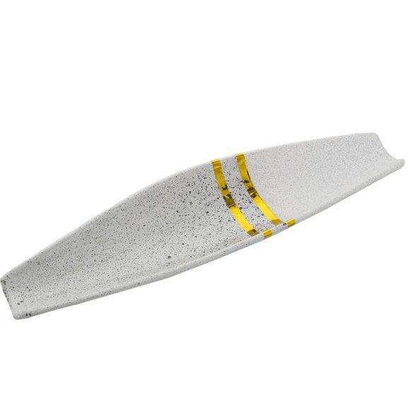 CAMACHO CENTROTAVOLA CERAMICA 50X14X5CM - ARGENTO E BIANCO CAMACHO CENTROTAVOLA CERAMICA 50X14X5CM - ARGENTO E BIANCO