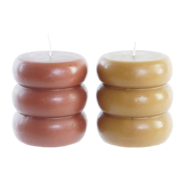 CANDELA CERA 9X9X10CM VE-200128 - COLORI ASSORTITI 