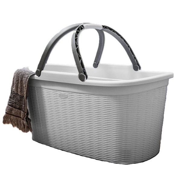 CESTA PORTABIANCHERIA  58x38x29,5h  CM - BIANCA