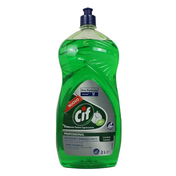 Cif Professional Detergente Piatti Limone – 2 Litri – Eccellente Potere Sgrassante
