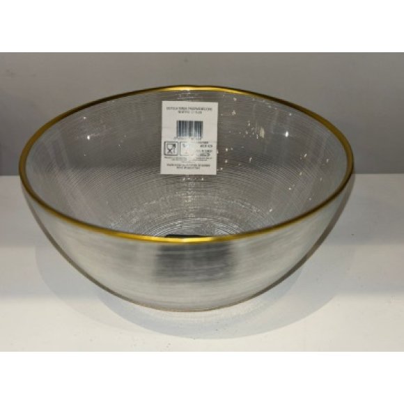 CIOTOLA TONDA TRASPARENTE/ORO IN VETRO- 12CM CIOTOLA TONDA TRASPARENTE/ORO IN VETRO- 12CM