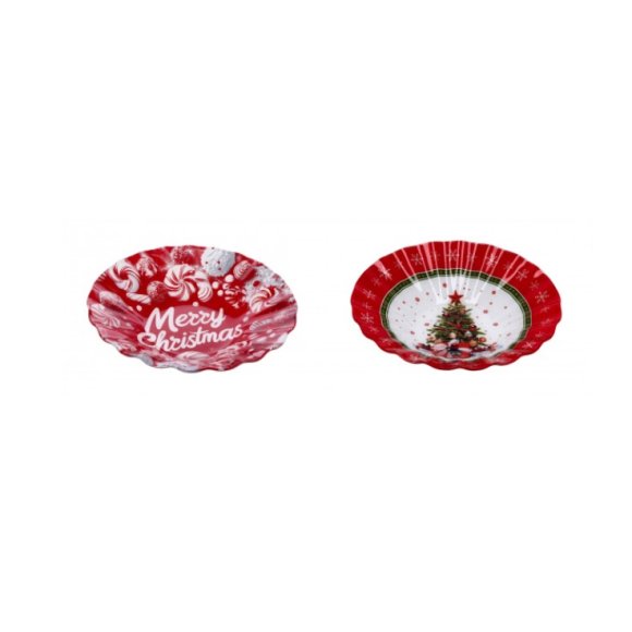 NATALE CIOTOLA IN VETRO D28XH5,5 CM - DECORAZIONI ASSORTITE NATALE CIOTOLA IN VETRO D28XH5,5 CM - DECORAZIONI ASSORTITE
