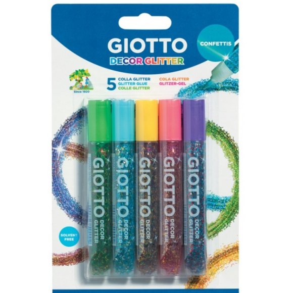 GIOTTO COLLA GLITTER 5 PEZZI 545400