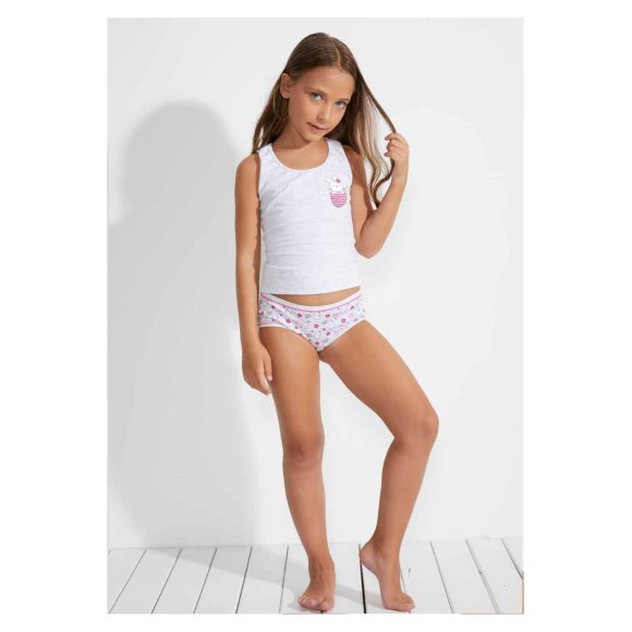 JADEA - COORDINATO BAMBINA COD.407 CANOTTA+SLIP - CONIGLIETTA
