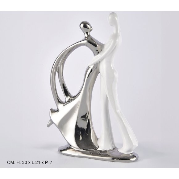 COPPIA ARGENTO/BIANCO - 30 CM