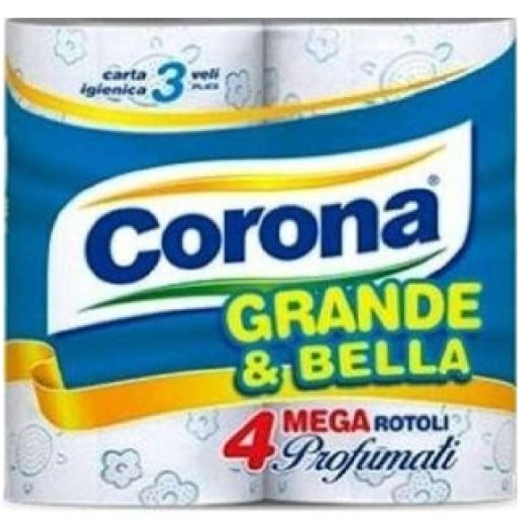 Corona Carta Igienica Grande & Bella 4 Mega Rotoli Profumati - 3 Veli