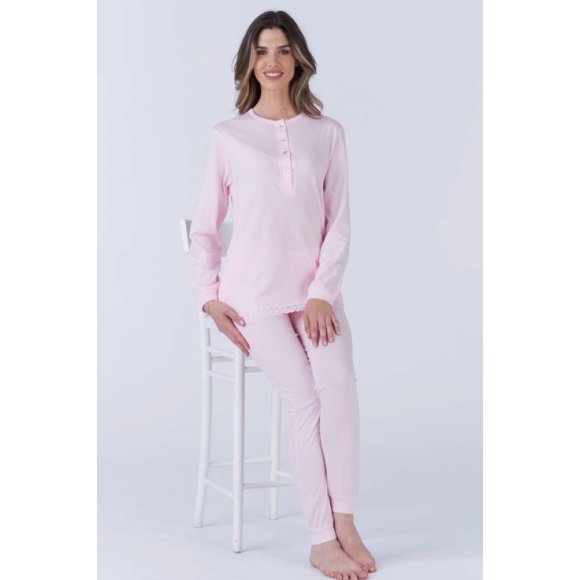 PIGIAMIAMOCI PIGIAMA LUNGO DONNA IN COTONE ART.CP01LPLD - ROSA PIGIAMIAMOCI PIGIAMA LUNGO DONNA IN COTONE ART.CP01LPLD - ROSA